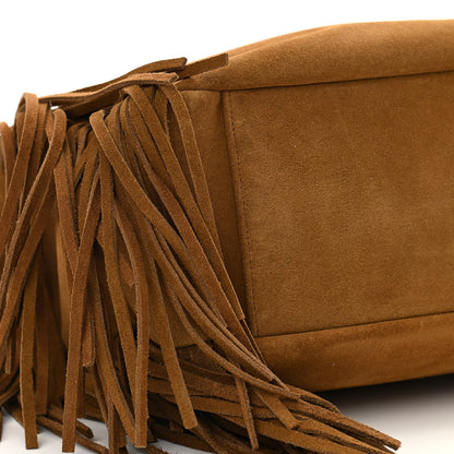 Saint Laurent Suede Fringe Monogram Shopping Tote Light Ochre 7 of 9