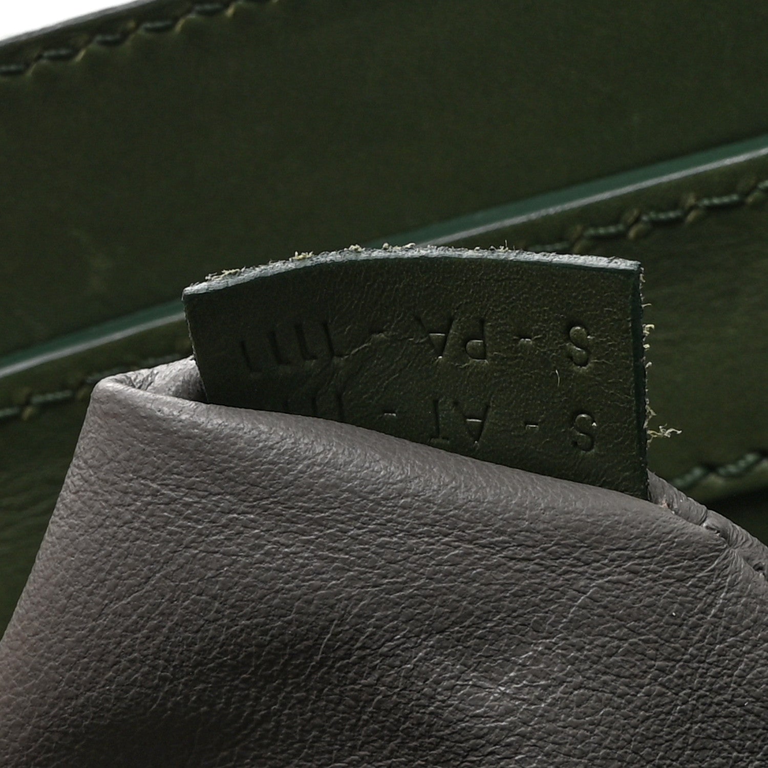 Celine Smooth Calfskin Suede Mini Luggage Green 7 of 10