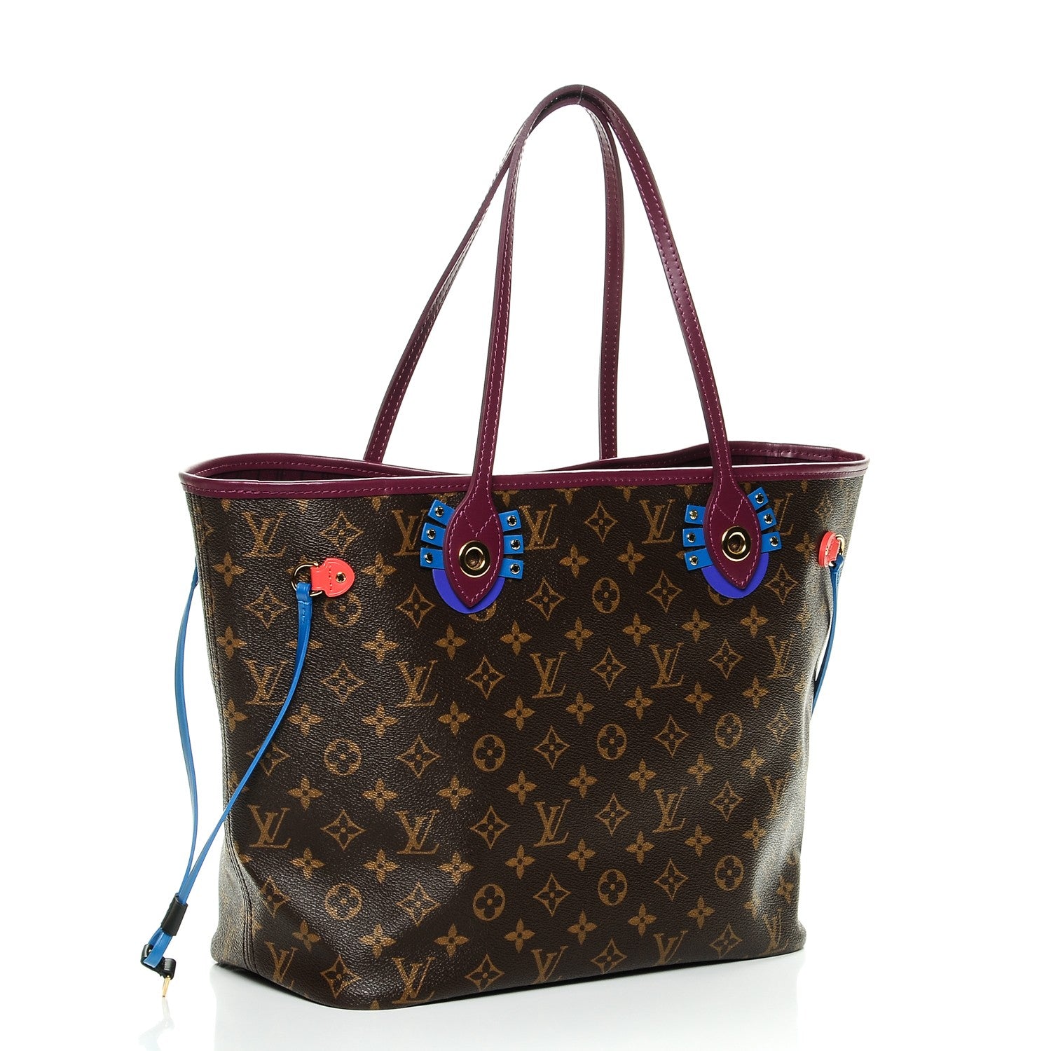 Louis Vuitton Monogram Totem Neverfull MM Magenta 3 of 6