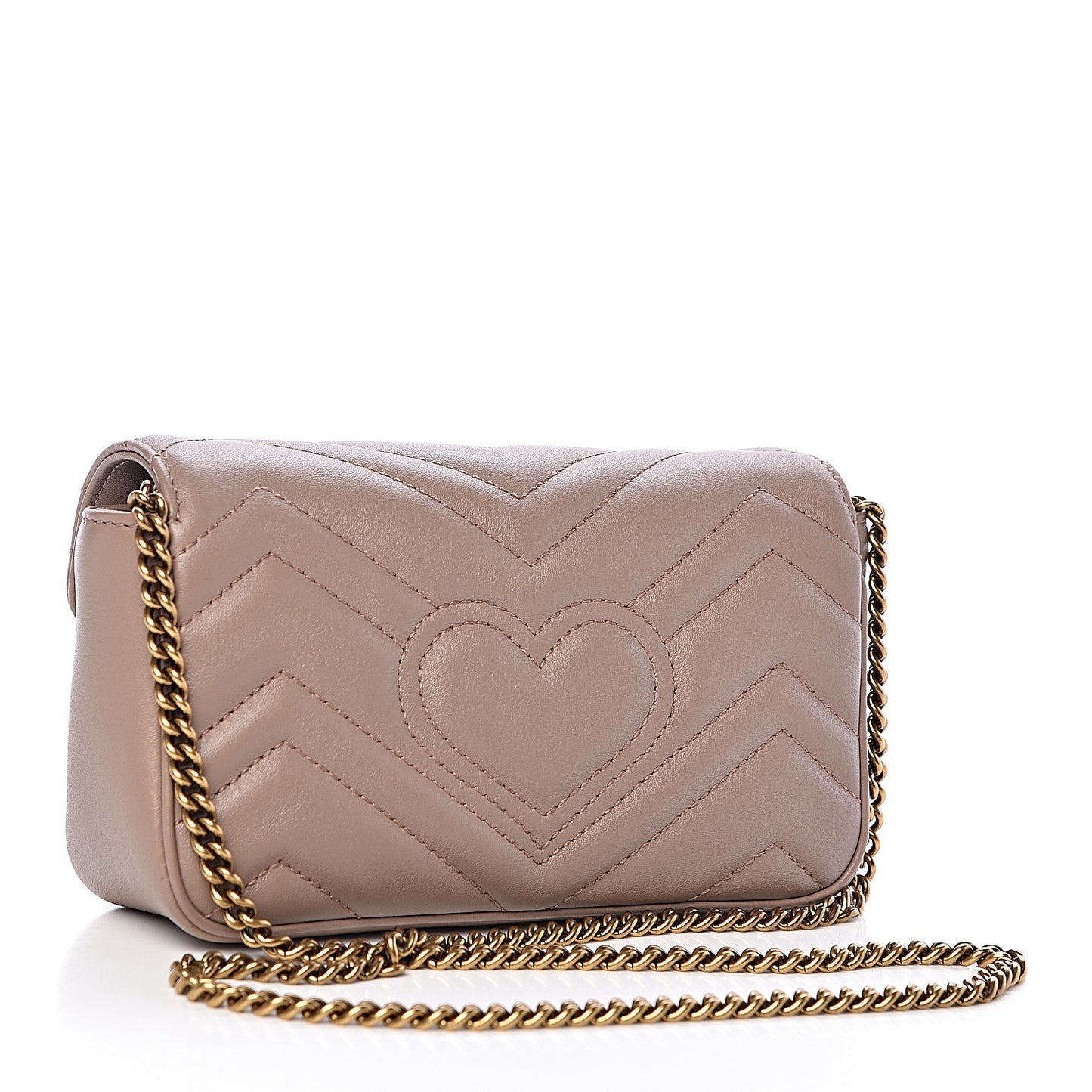 Calfskin Matelasse Super Mini GG Marmont Shoulder Bag Porcelain Rose