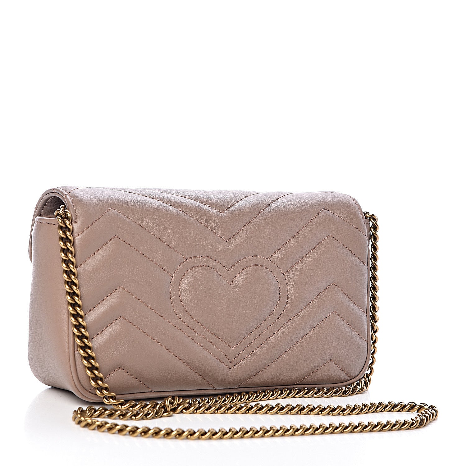 Gucci Calfskin Matelasse Super Mini GG Marmont Shoulder Bag Porcelain Rose 3 of 11