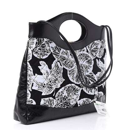 Chanel Patent Calfskin Canvas Printed Medium 31 Shopping Bag Black 3 of 10
