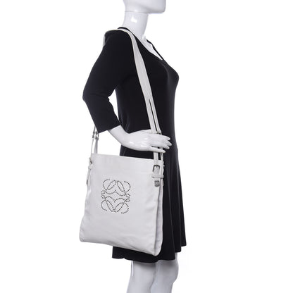 Loewe Calfskin Studded Shopping Tote White 2 of 11