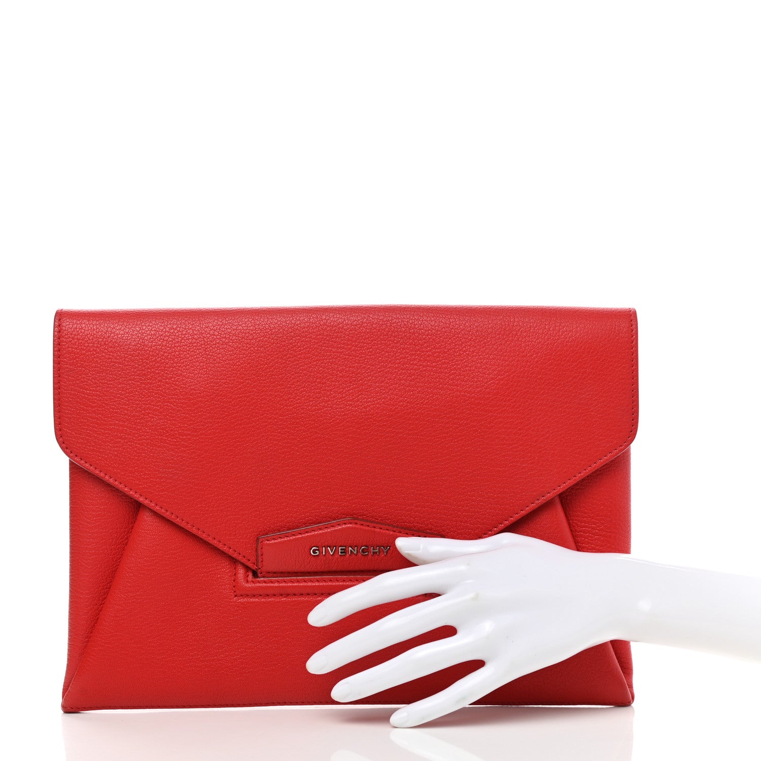 Givenchy Sugar Goatskin Medium Antigona Envelope Clutch Red 2 of 8