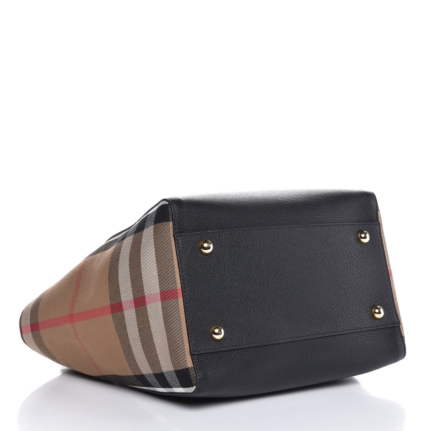 Grainy Calfskin House Check Small Canterbury Black