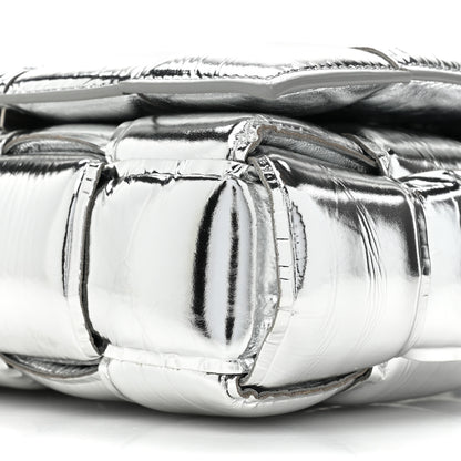 Bottega Veneta Metallic Lambskin Padded Cassette Crossbody Bag Silver 7 of 8