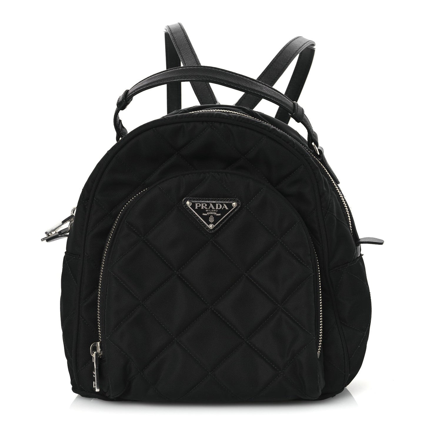 Nylon Tessuto Impuntu Quilted Backpack Black