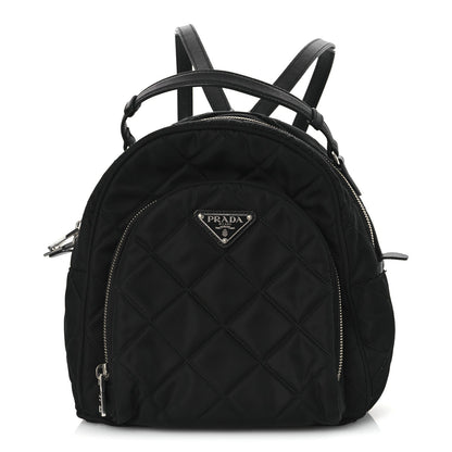 Prada Nylon Tessuto Impuntu Quilted Backpack Black 9 of 13
