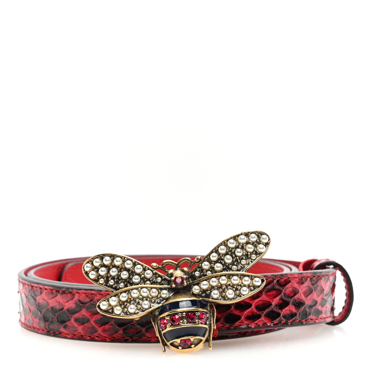 Snakeskin Queen Margaret Bee Belt 80 32 Black