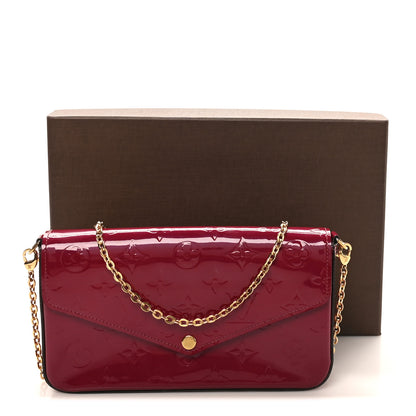 Louis Vuitton Vernis Felicie Chain Wallet Magenta 10 of 10