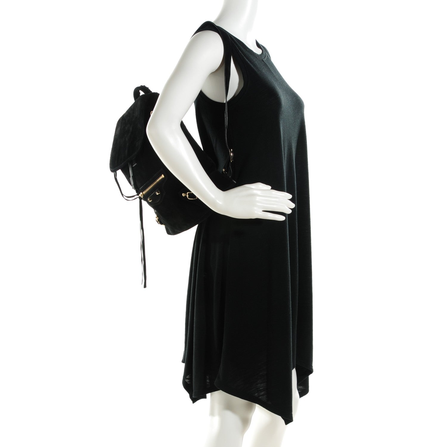 Balenciaga Baby Daim Suede Classic Hardware Traveler Backpack Black 2 of 6
