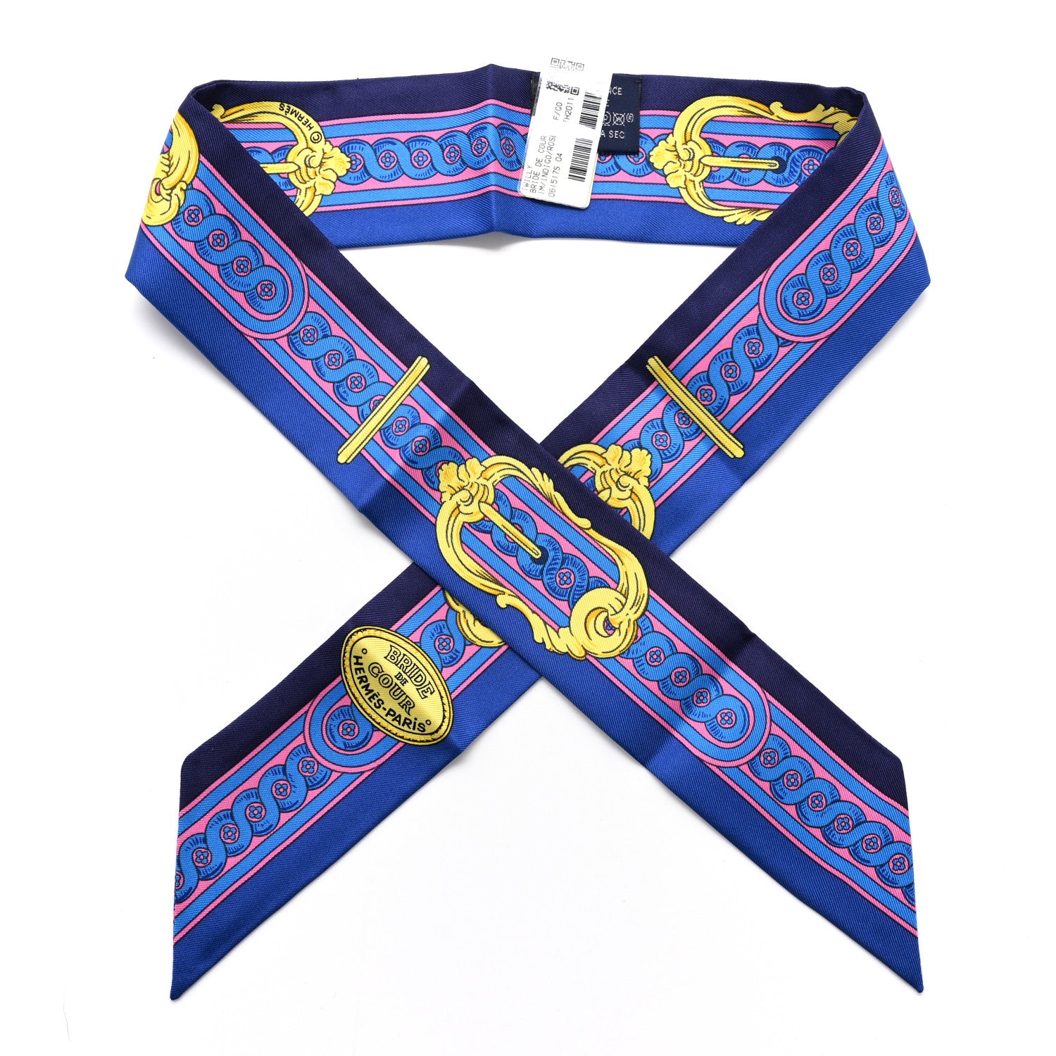 Hermes Silk Bride De Cour Twilly Indigo Rose Vif Gold 1895990