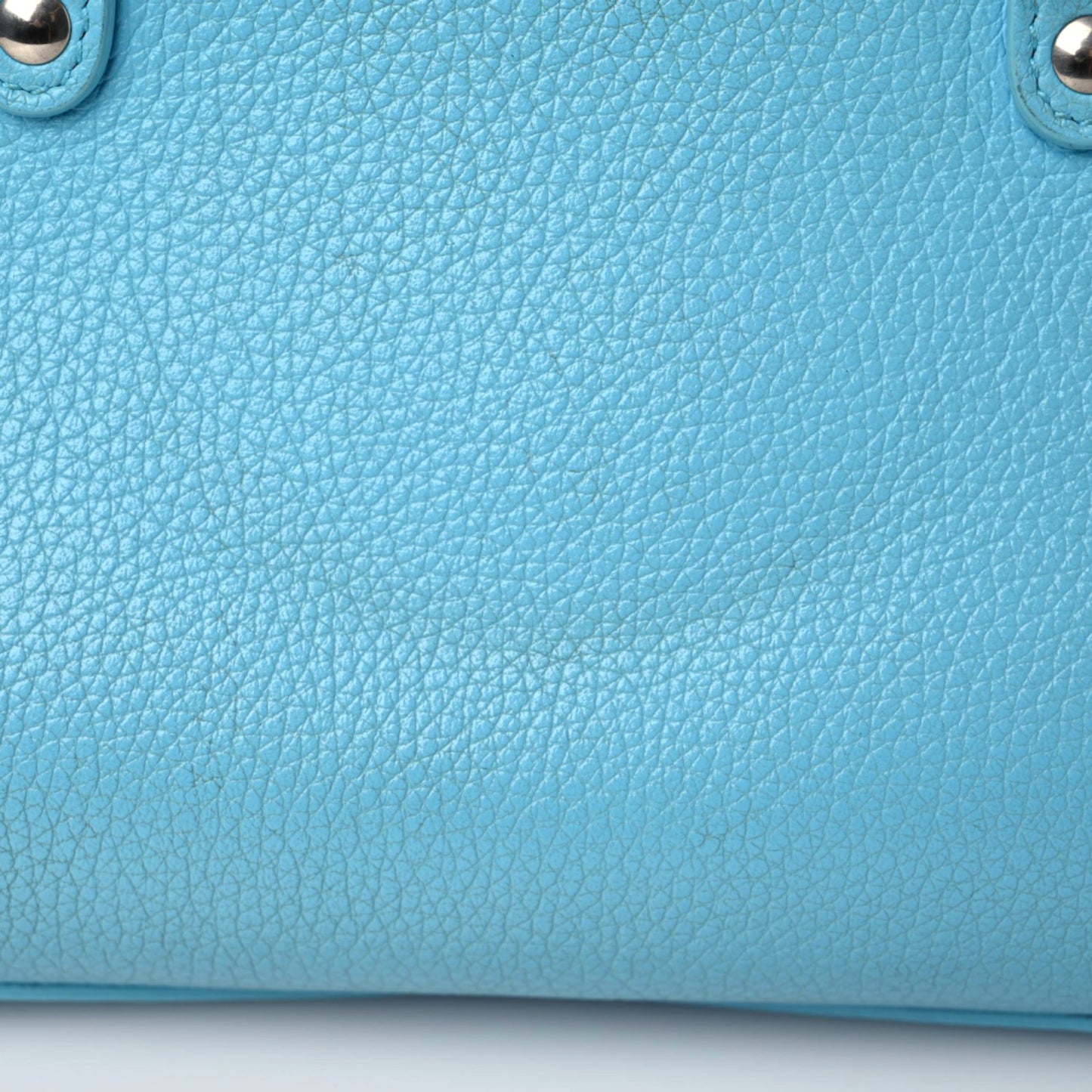 Grained Calfskin Neo Classic Silver Hardware Mini City Azur