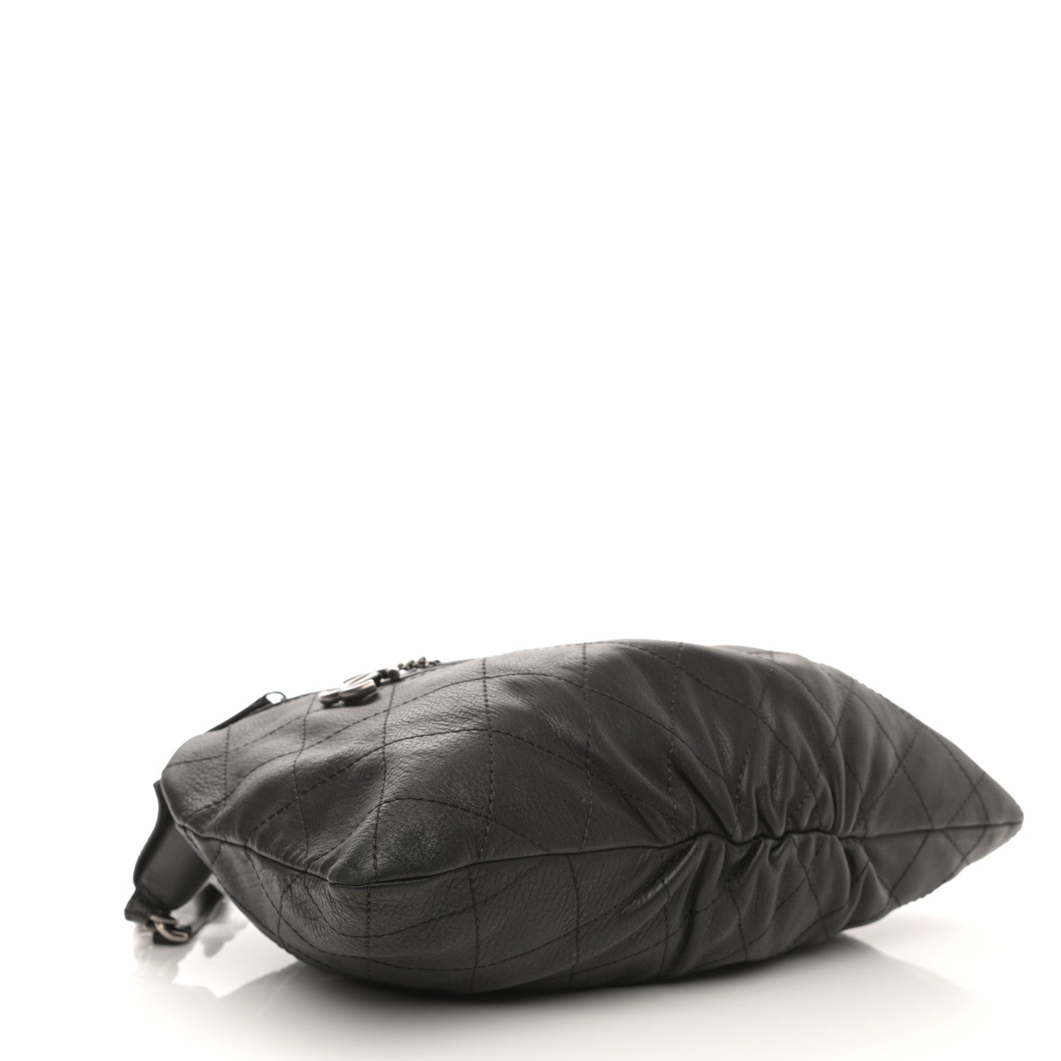 Chanel Calfskin Stitched Double Zip Hobo Black 4 of 14