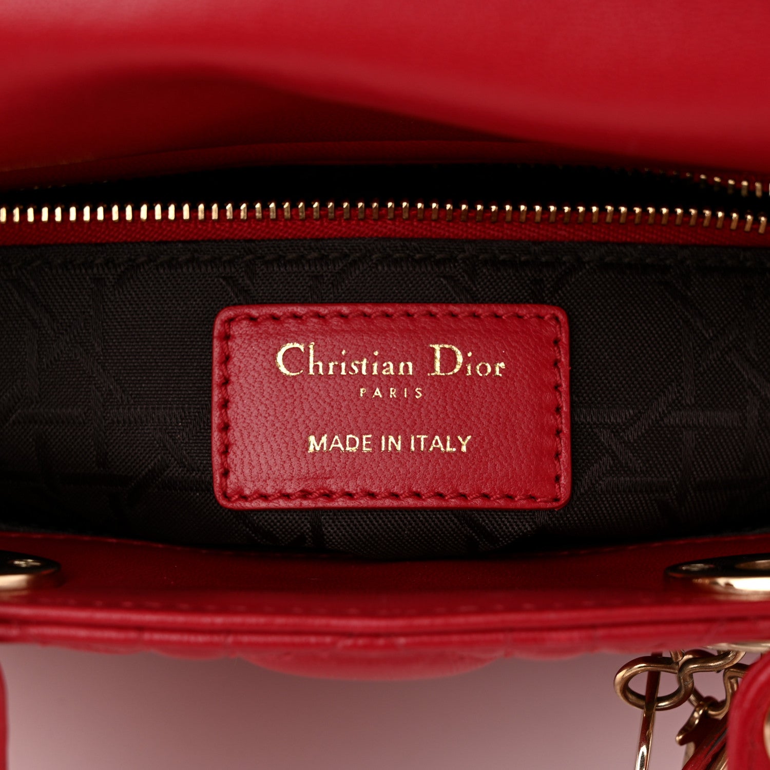 Christian Dior Lambskin Cannage Small Lucky Badges My Lady Dior Red 6 of 12