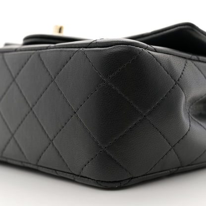 Chanel Lambskin Quilted Mini Top Handle Rectangular Flap Black 10 of 11