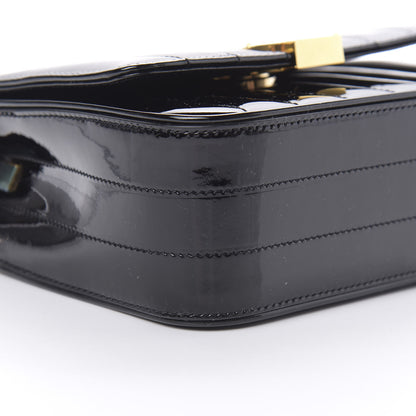 Saint Laurent Patent Calfskin Matelasse Monogram Small Vicky Chain Bag Black 9 of 11