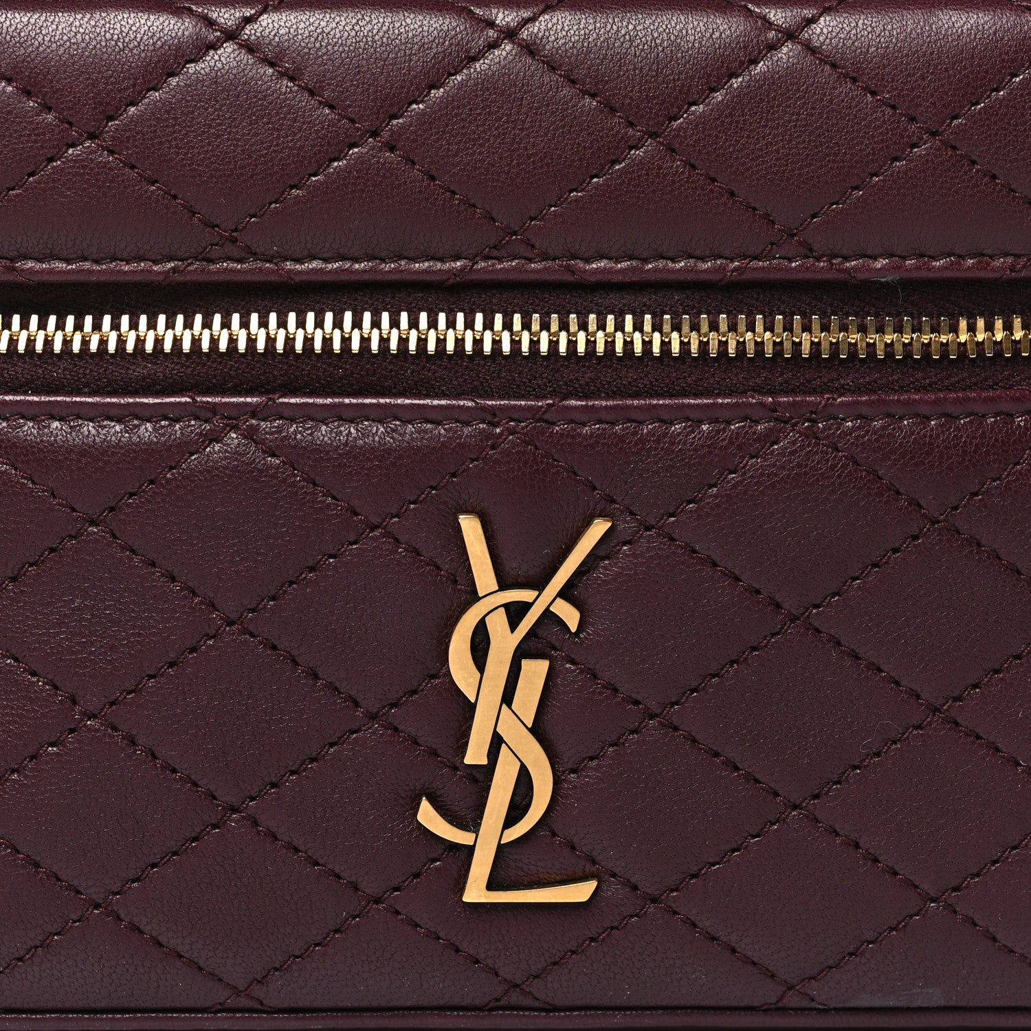 Saint Laurent Lambskin Quilted Mini Gaby Vanity Case Rouge Cabernet 7 of 10