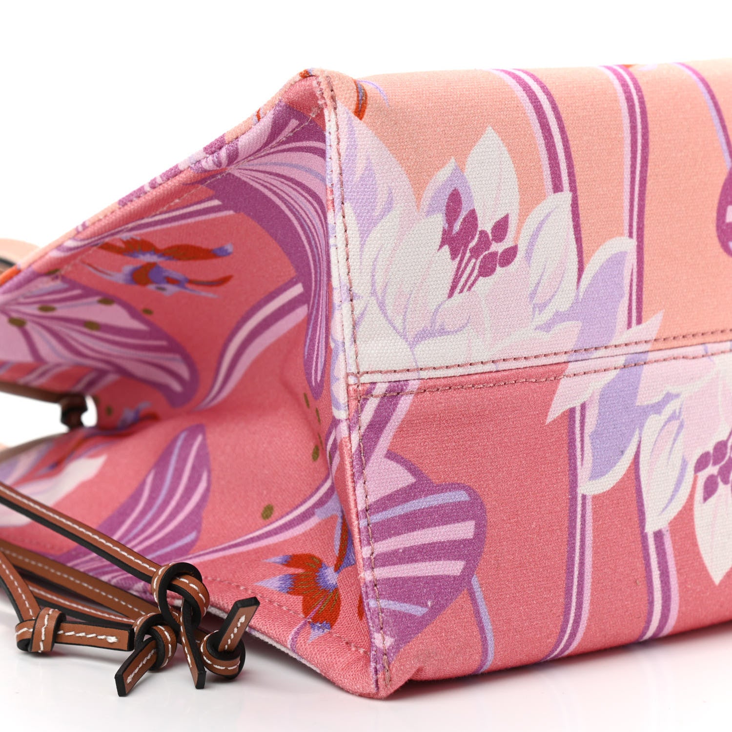 Loewe Canvas Calfskin Waterlily Print Paulas Ibiza Small Cushion Tote 8 of 9