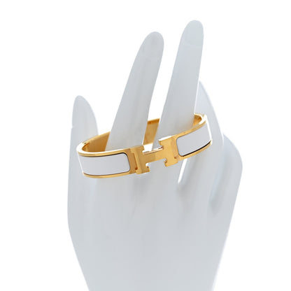 Hermes Enamel Narrow Clic Clac H Bracelet PM White 2 of 5