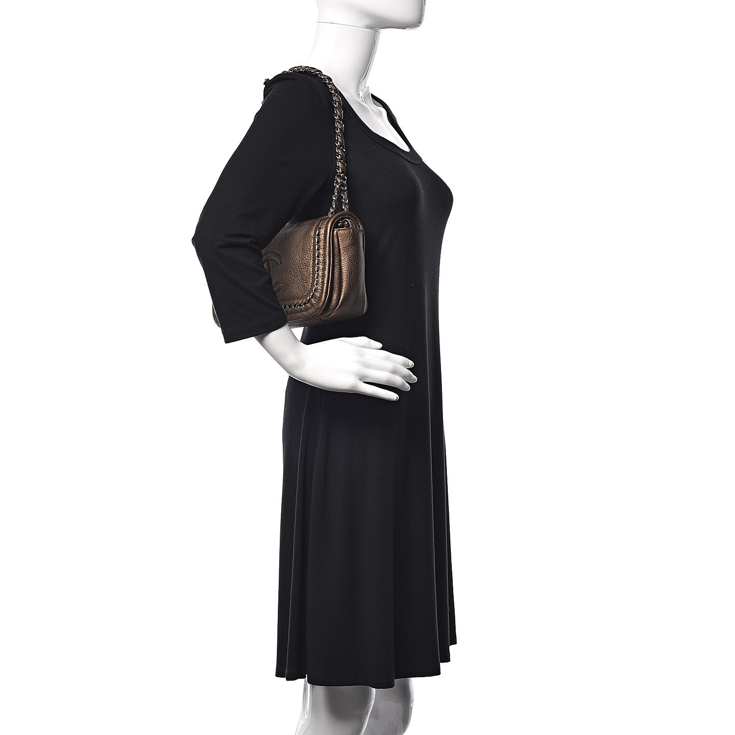 Chanel Metallic Deerskin Small Luxe Ligne Flap Bronze 2 of 9