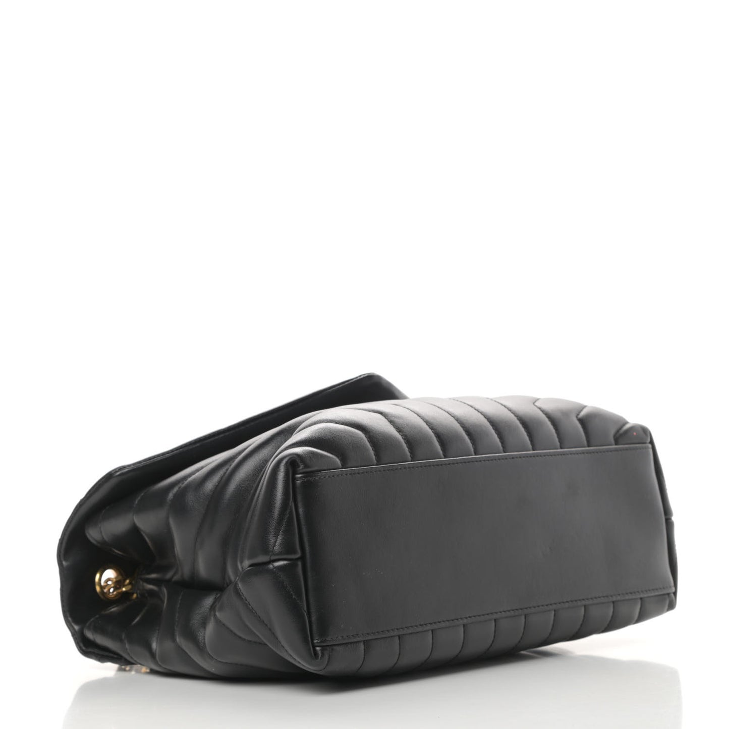 Calfskin Y Quilted Monogram Medium Loulou Chain Satchel Black