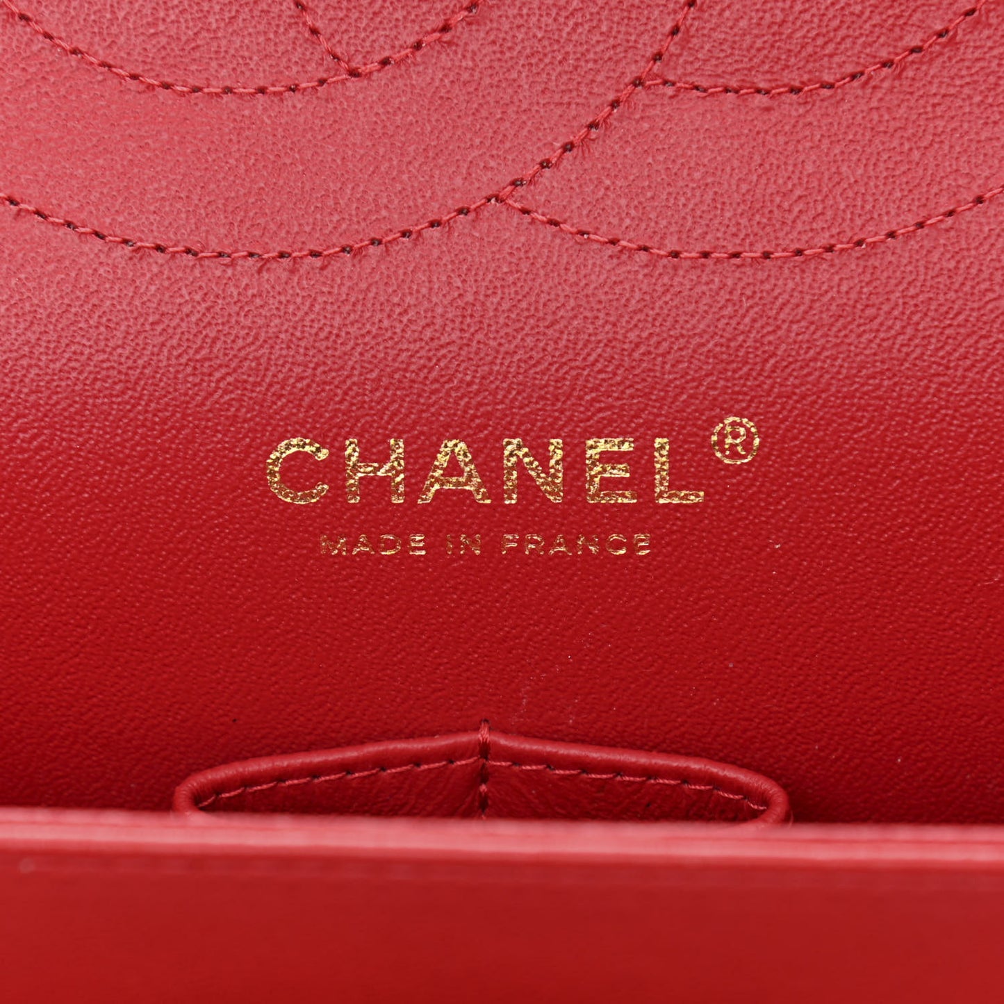 Lambskin Quilted Jumbo Double Flap Red