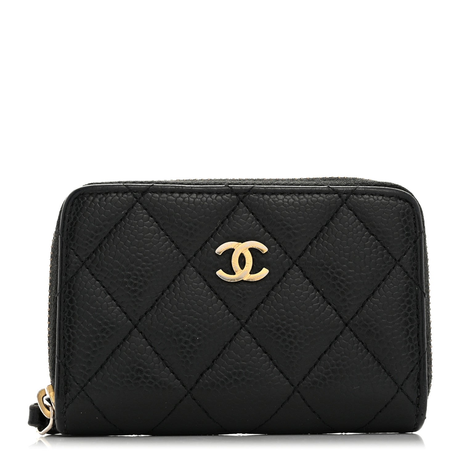 Chanel Caviar Quilted Zip Coin Purse Black 1 of 7