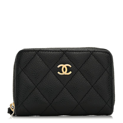 Chanel Caviar Quilted Zip Coin Purse Black 1 of 7