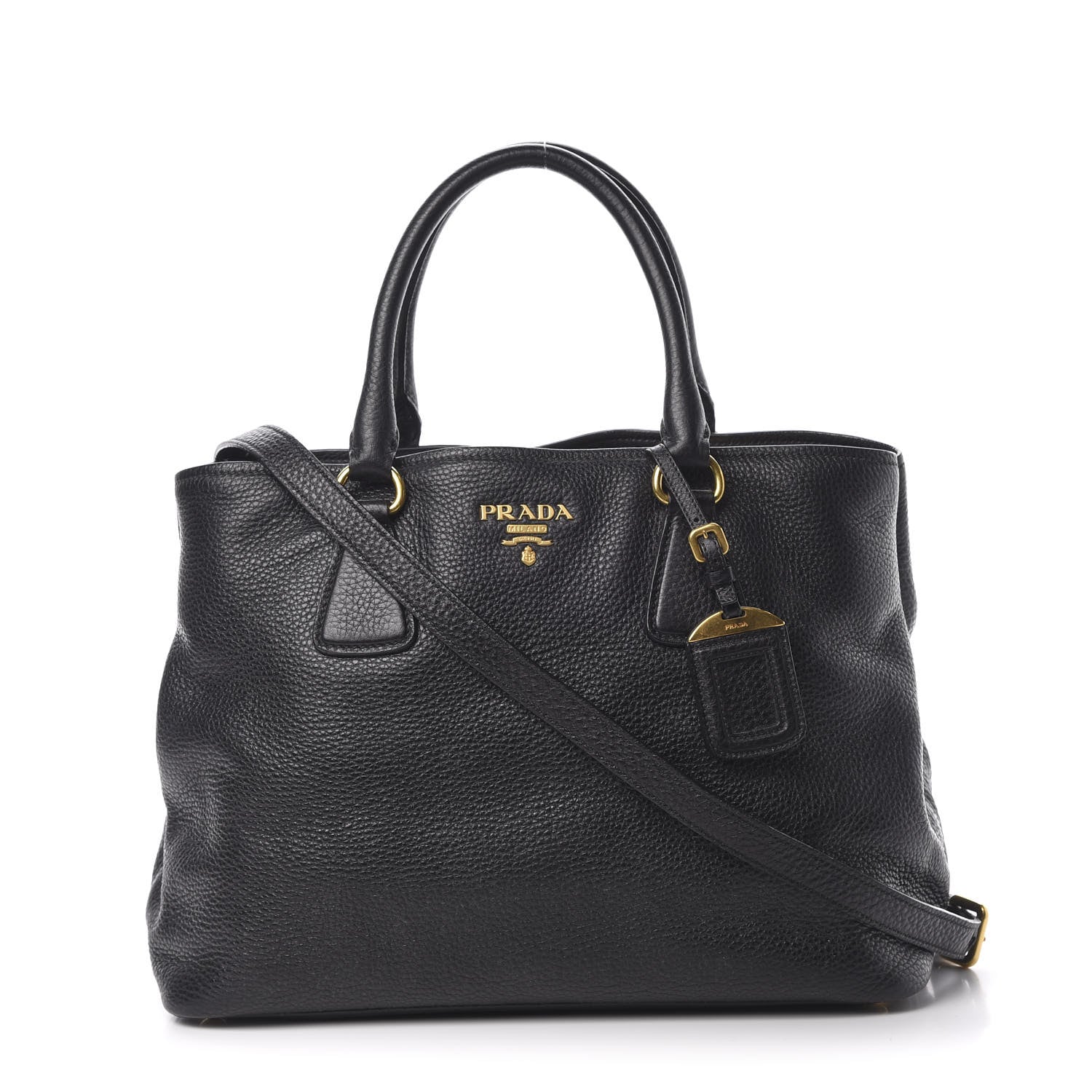 Prada Vitello Daino Tote Black 1 of 12