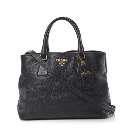Prada Vitello Daino Tote Black 1 of 12