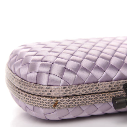 Bottega Veneta Satin Intreccio Impero Ayers Knot Clutch Lilac 8 of 8