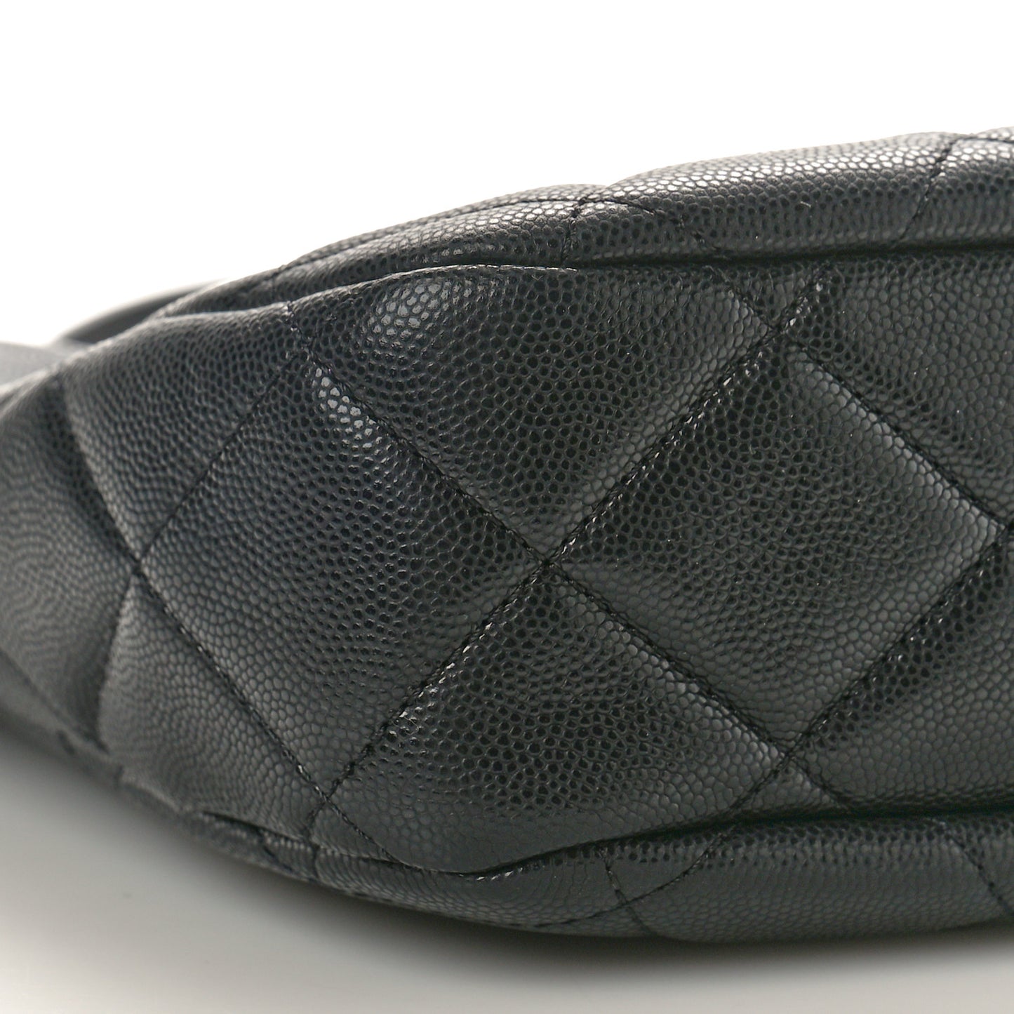 Caviar Quilted Twist Your Buttons Hobo Black