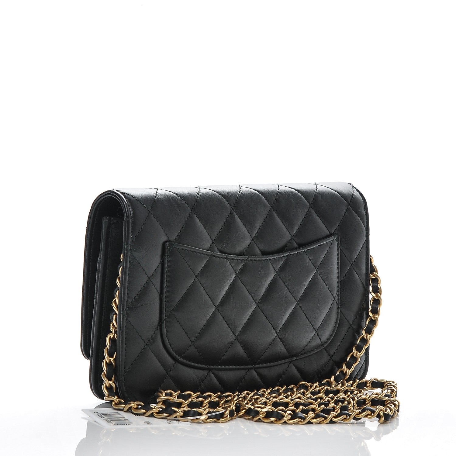 Chanel Aged Calfskin Quilted Lucky Charms 2.55 Reissue Wallet On Chain WOC Black 3 of 8