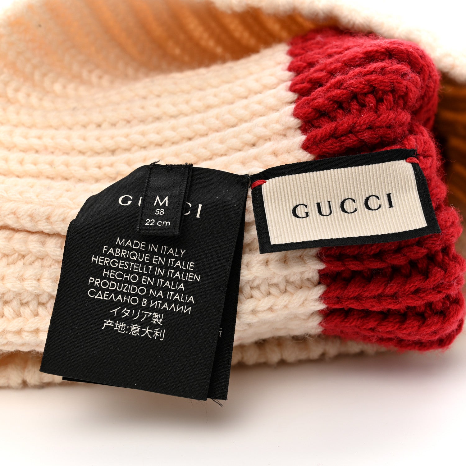 Gucci Wool Knit Beanie Hat M Navy Red 4 of 5