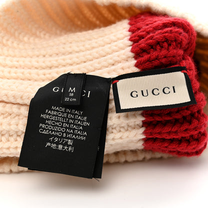 Gucci Wool Knit Beanie Hat M Navy Red 4 of 5