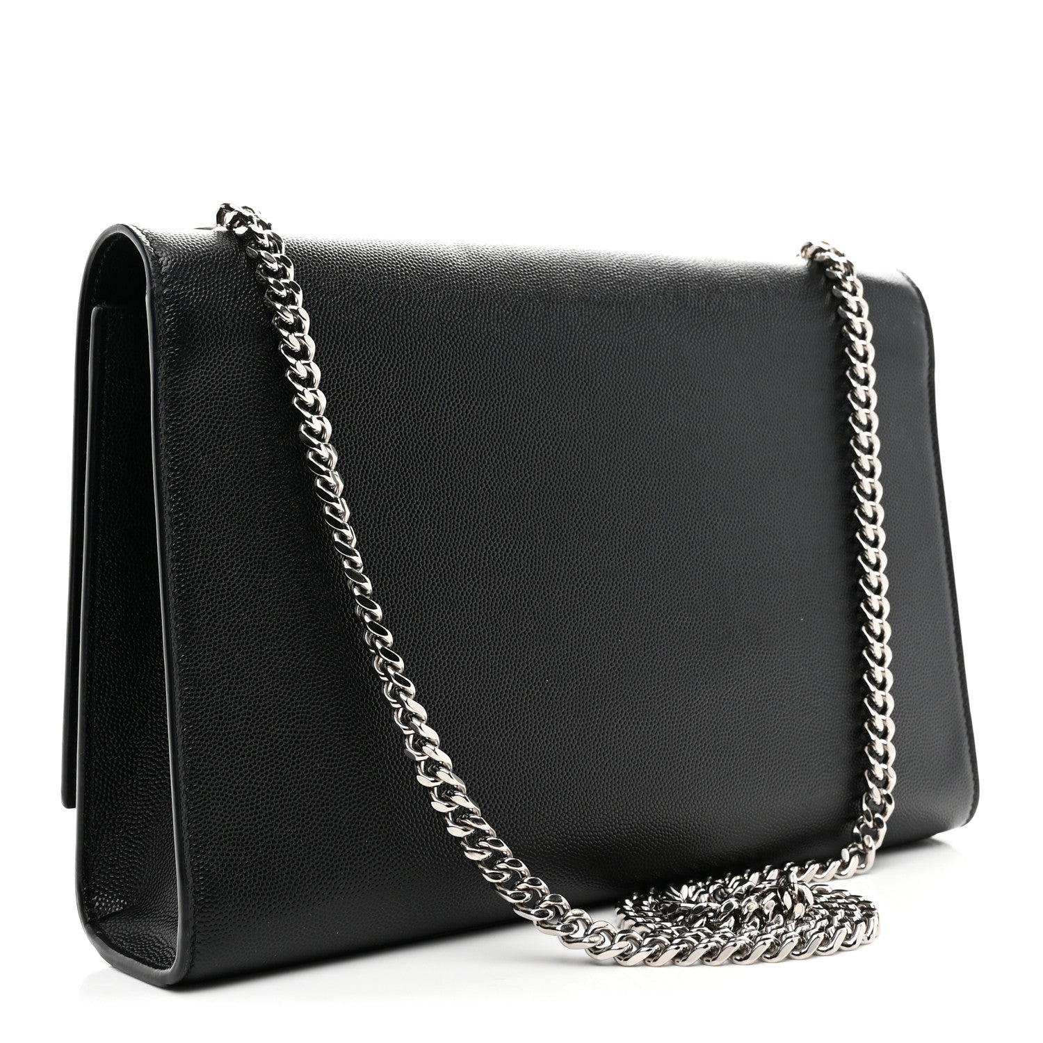 Saint Laurent Grain De Poudre Large Classic Monogram Kate Satchel Black 3 of 10