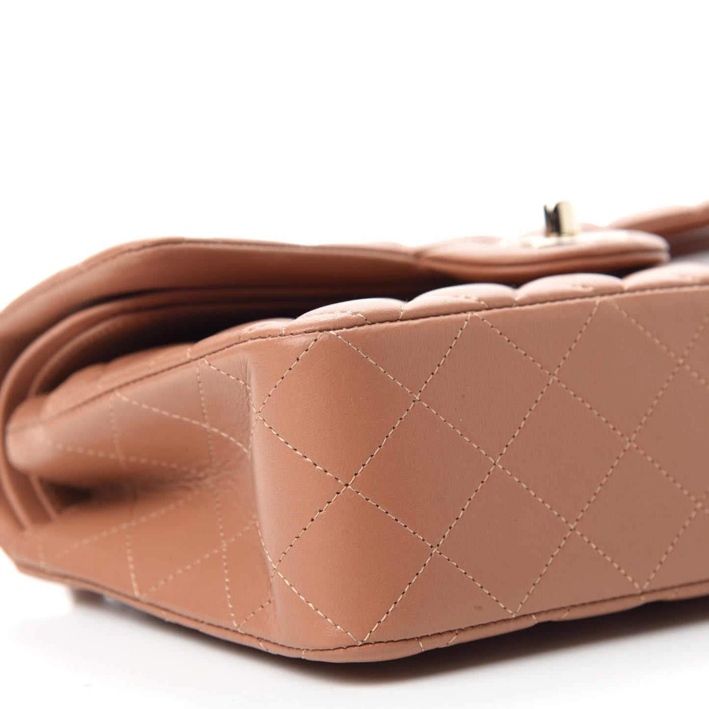 Lambskin Quilted Small Double Flap Brown