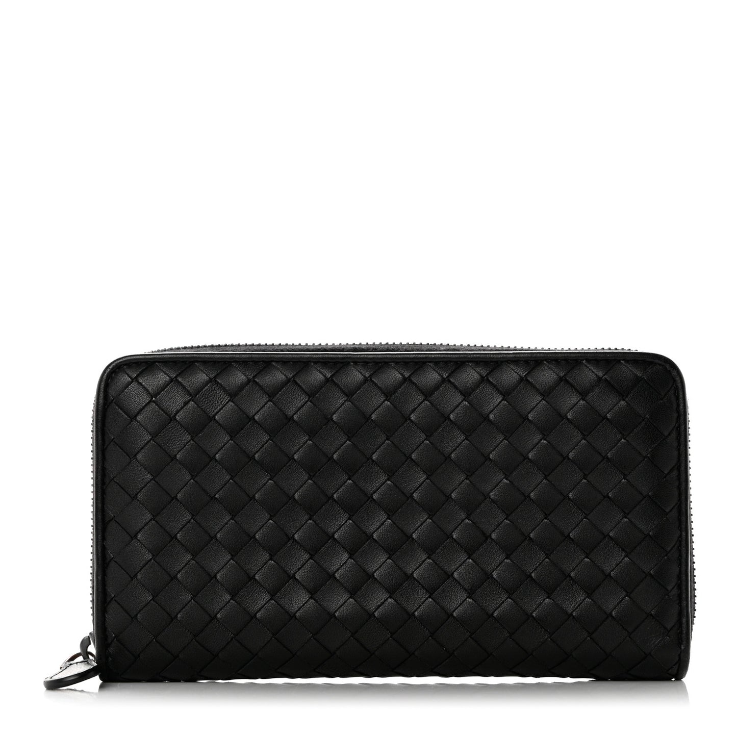 Nappa Intrecciato Zip Around Wallet Black