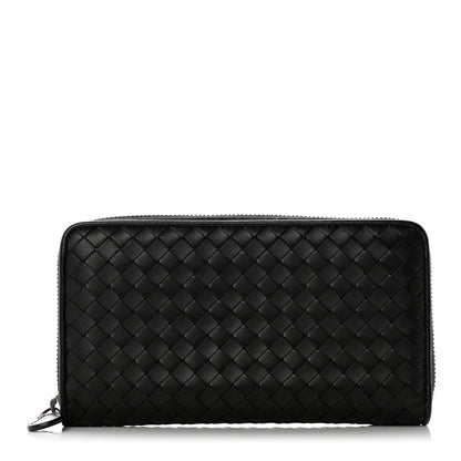 Bottega Veneta Nappa Intrecciato Zip Around Wallet Black 1 of 8