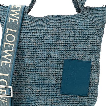 Loewe Raffia Mini Slit Tote Bag Blue 7 of 11
