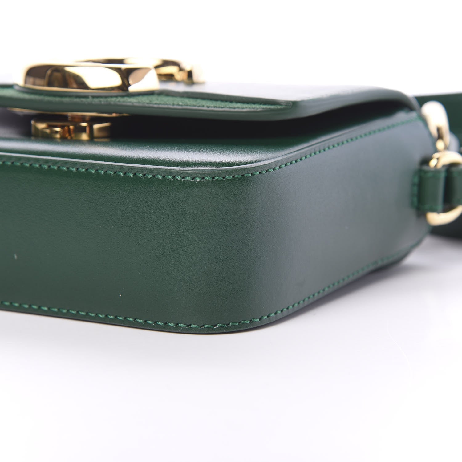 Chloe Shiny Calfskin Suede Mini C Double Carry Green 9 of 9