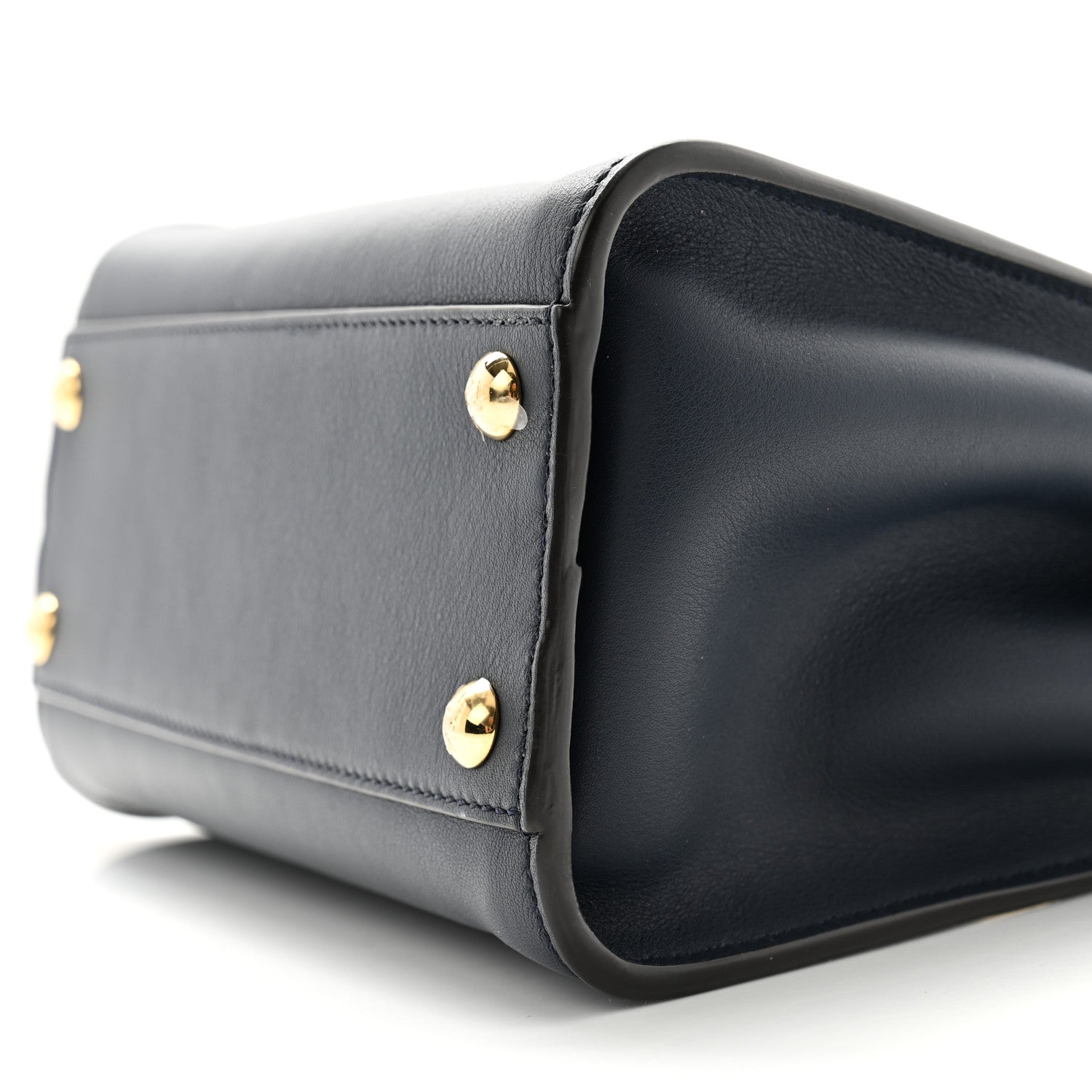 Fendi Vitello Seta Suede FF Mini Peekaboo Iconic Satchel Midnight Miel 10 of 14