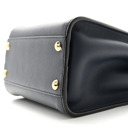Fendi Vitello Seta Suede FF Mini Peekaboo Iconic Satchel Midnight Miel 10 of 14