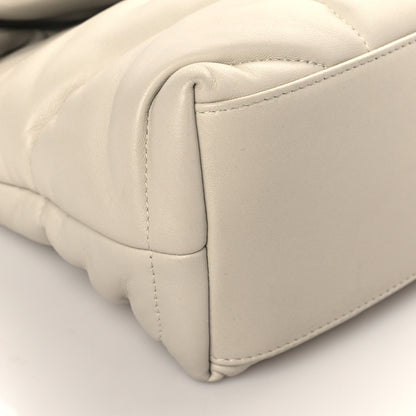 Saint Laurent Lambskin Quilted Small Loulou Puffer Monogram Chain Satchel Blanc Vintage 8 of 9