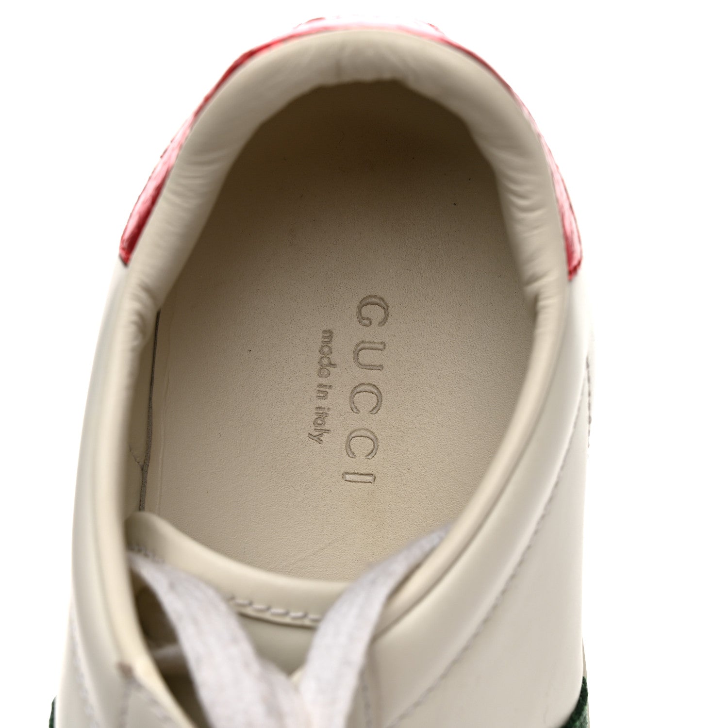 Gucci Calfskin Ayers Bee Embroidered Womens Ace Sneakers 36 White Green 8 of 14
