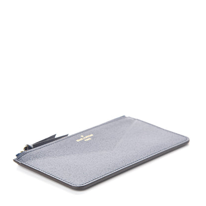 Louis Vuitton Calfskin Jeanne Wallet Zippered Insert Dark Blue 4 of 6