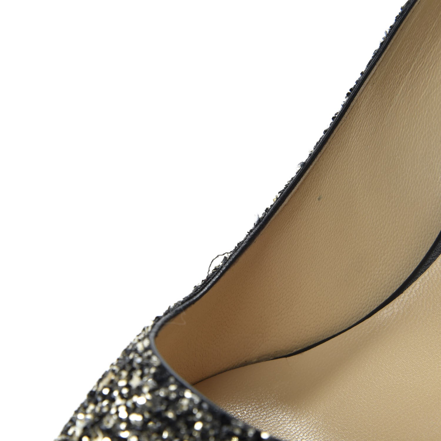 Jimmy Choo Glitter Pointy Toe Romy 85 Pumps 40 Black Gold 9 of 10