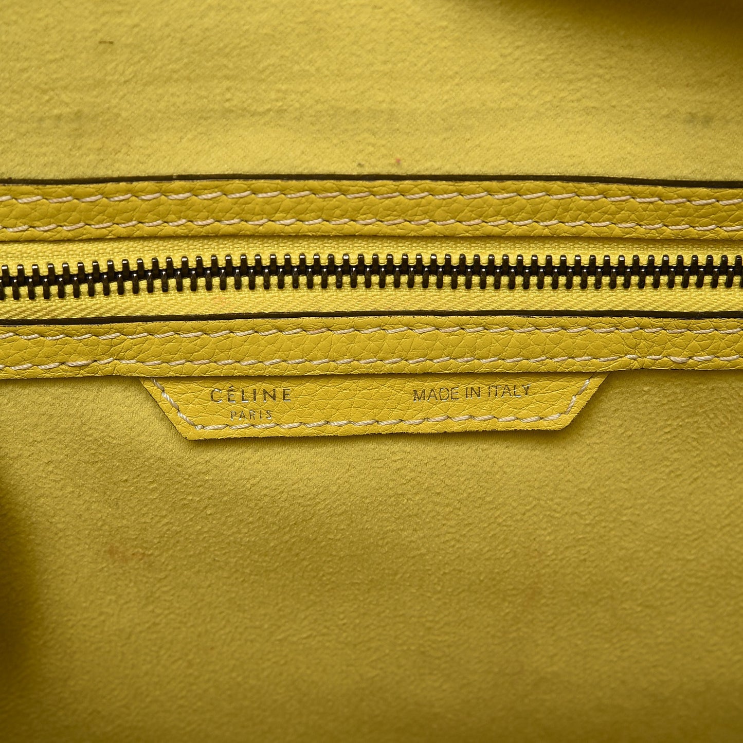 Drummed Calfskin Micro Luggage Citron