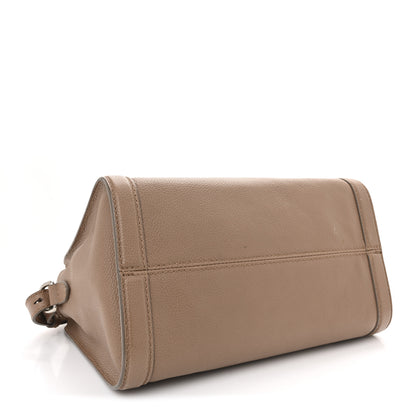 Alexander McQueen Pebbled Calfskin Small Skull Padlock Zip Around Tote Taupe 4 of 14